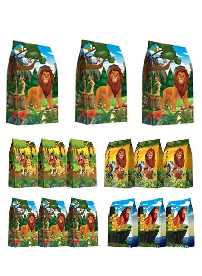 Lion Gift Bags, Pack of 36 Paper Bags with the Lion Print, Paper Bags Children's Birthday, Paper Gift Bags, for Packaging Gifts, Children's Birthday, Party Sweets - Image 1