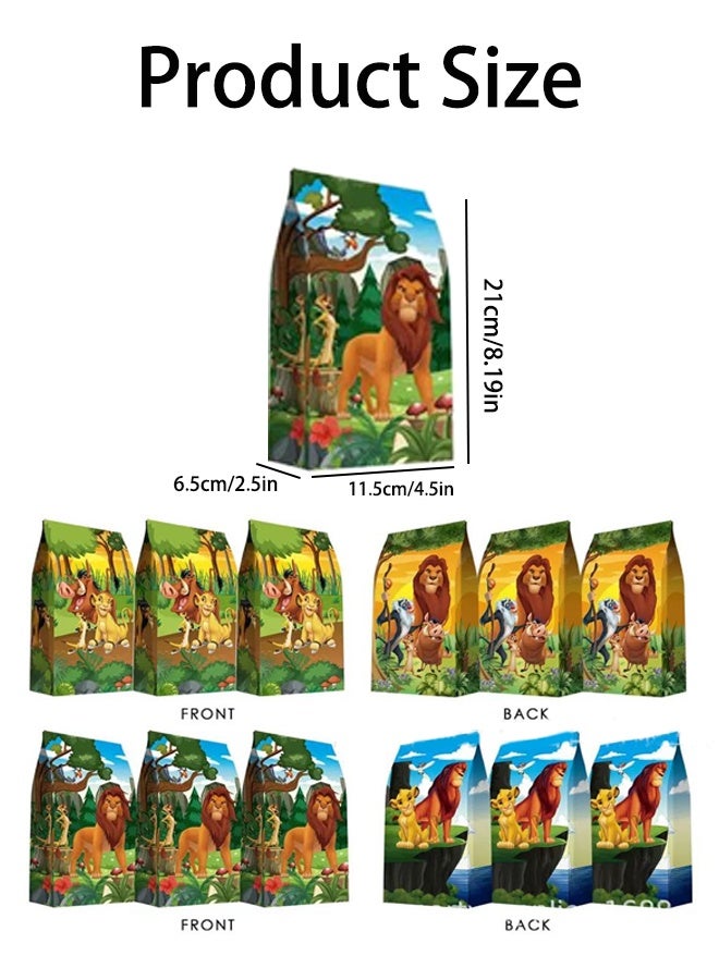 Lion Gift Bags, Pack of 36 Paper Bags with the Lion Print, Paper Bags Children's Birthday, Paper Gift Bags, for Packaging Gifts, Children's Birthday, Party Sweets - Image 2