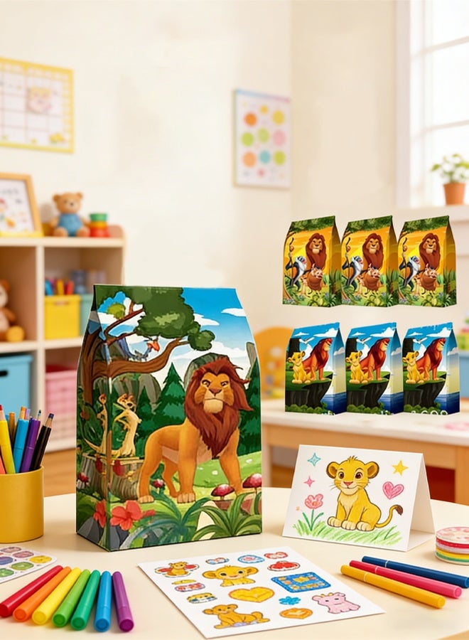 Lion Gift Bags, Pack of 36 Paper Bags with the Lion Print, Paper Bags Children's Birthday, Paper Gift Bags, for Packaging Gifts, Children's Birthday, Party Sweets - Image 4
