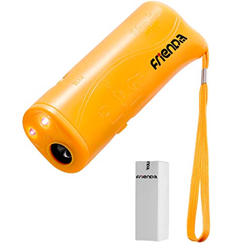 Frienda LED Ultrasonic Dog Trainer Device 3 in 1 Stop Barking Stop Bark Handheld Dog Training Device (Yellow) - Image 1