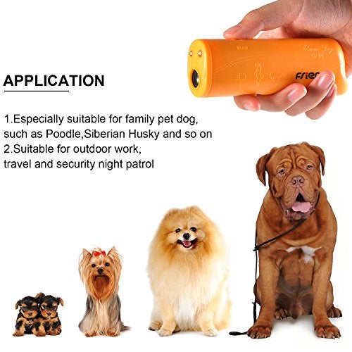 Frienda LED Ultrasonic Dog Trainer Device 3 in 1 Stop Barking Stop Bark Handheld Dog Training Device (Yellow) - Image 4