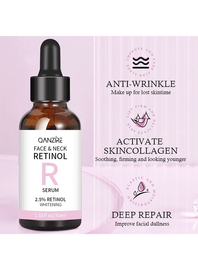  كانزير سيروم الوجه والرقبة بالريتينول، 2.5% ريتينول لتفتيح البشرة، يقلل التجاعيد، البقع العمرية، وعلامات ما بعد حب الشباب. يحفز الكولاجين، يشد البشرة، مضاد للشيخوخة مع حمض الهيالورونيك ونياسيناميد (30 مل) - Image 5