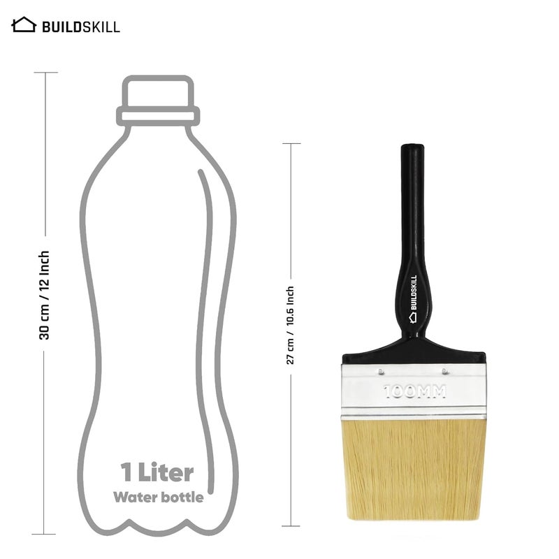 BUILDSKILL مجموعة فرشاة الطلاء 4 قطع | الحجم 1"، 2"، 3"، 4" | فرشاة طلاء شعيرات ناعمة للجدران | فرش طلاء متينة وسميكة للنوافذ والأبواب | تشطيب سلس | فرش طلاء للاستخدام الشخصي والمهني - Image 2