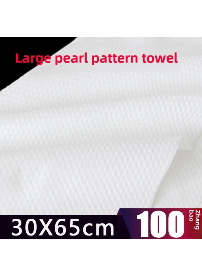 Generic Hair Salon Barber Shop Disposable Towel Thickened Foot Bath Towel Special Non-woven Cloth For Foot Wipe-Color:Pearl Pattern 80g 30*65 [100 Sheets]  - Image 1