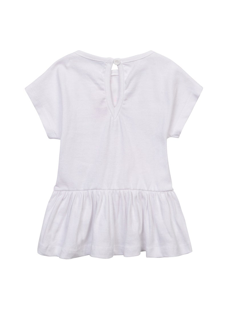 MINOTI Baby Girls Peplum Top and Leggings Set with Animal Print - Image 3