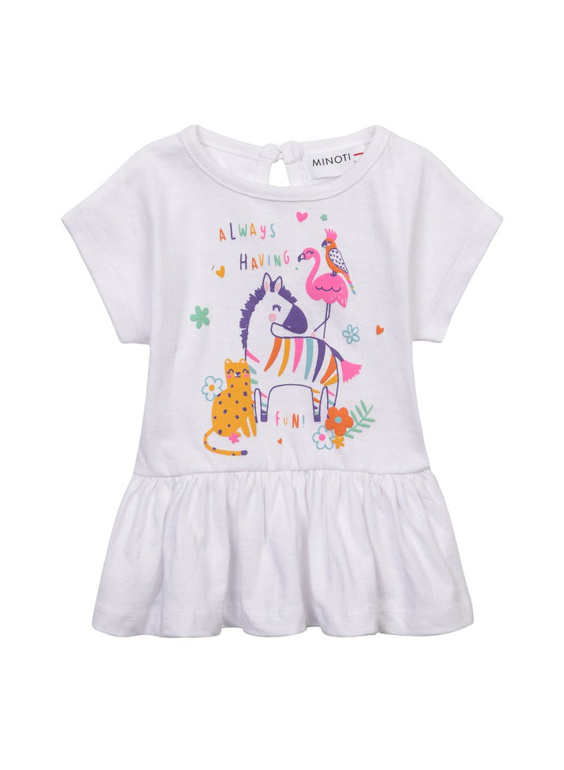 MINOTI Baby Girls Peplum Top and Leggings Set with Animal Print - Image 2