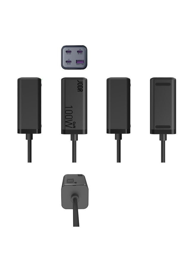 JODA Voltar 100W Charging Station – GaN Technology Desktop Charger with 3x Type-C & 1x USB-A Ports for 4 Devices - Image 2
