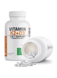 Bronson Vitamin K2 (MK7) with D3 Supplement Non-GMO Formula 5000 IU Vitamin D3 & 90 mcg Vitamin K2 MK-7 Easy to Swallow Vitamin D & K Complex, 250 Capsules  - Image 5