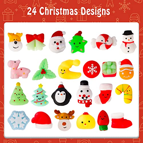 MGparty 24Pcs Christmas Squishies Toys Mochi Squishies Toys Bulk Party Favor for Kids Christmas Stocking Stuffers Goodie Bag Filler Bulk - Image 5