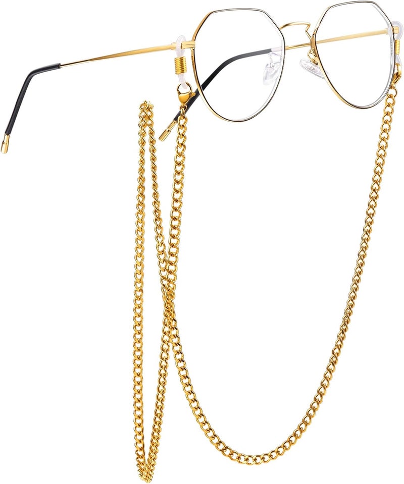 ChainsPro Glasses Chain, Eyeglass Strap For Women Sunglasses - Gold Plated/Stainless Steel/Black Eyeglasses Chain - Image 1