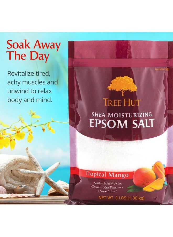 Tree Hut - Tree Hut Shea Moisturizing Epsom Salt Tropical Mango, Ultra Hydrating Epsom for Nourishing Essential Body Care, 3 Pound (Pack of 1) - Image 1