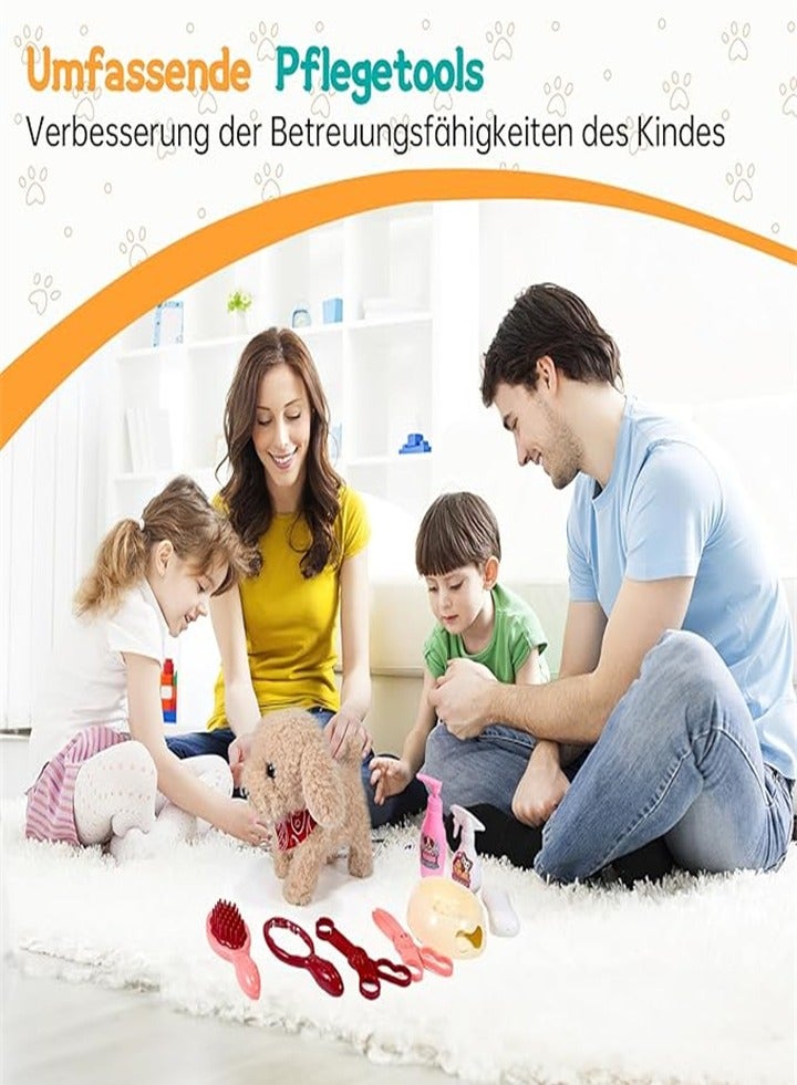 Realistic Interactive Walking Plush Puppy Toy with Wagging Tail - Perfect Robot Dog Toy for Kids Ages 3-8 with Grooming Set (Golden Retriever)  - Image 3