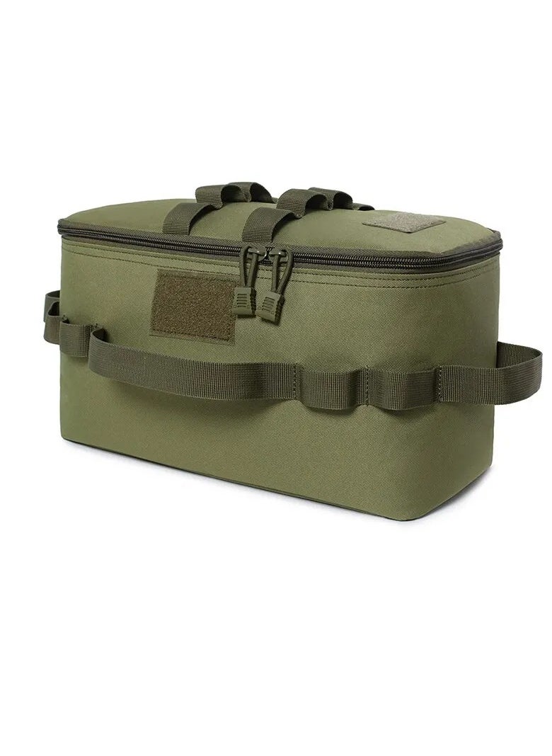 AROAQ Tactical Camping Storage Bag, Wear Resistant Outdoor Camping Gas Tank Storage Bag, Scratch Resistant Large Capacity Utility Tote Bag, Cookware Utensils Organizer Bag With Detachable Partition, (Green)  - Image 1