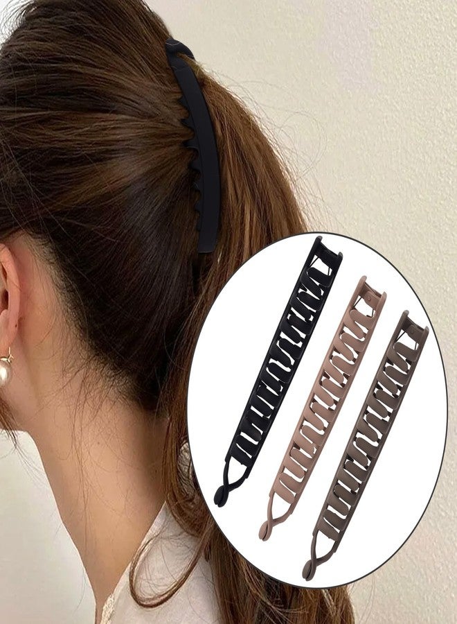 Indusoire 3 مشابك شعر على شكل موزة، مشابك شعر للنساء، حامل مشط أنيق للشعر الطويل والمجعد والمستقيم، دبابيس شعر بطول 13 سم لتصفيف الشعر اليومي والمناسبات الخاصة - Image 3