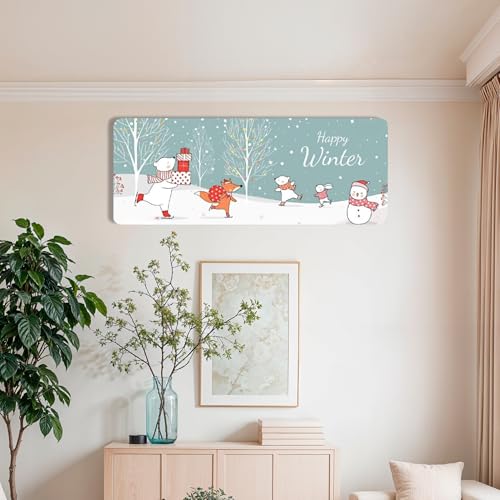 Da Anushi Polyester Printed Split Ac Cover Indoor Unit For 1.5 Ton Capacity AC, Inner Unit Ac Cover, All Weather Cover/Attractive Digital Prints/Dustproof/Water Resistant Split Ac Cover (Happy Winter) - Image 2