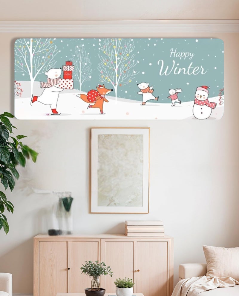 Da Anushi Polyester Printed Split Ac Cover Indoor Unit For 1.5 Ton Capacity AC, Inner Unit Ac Cover, All Weather Cover/Attractive Digital Prints/Dustproof/Water Resistant Split Ac Cover (Happy Winter) - Image 1