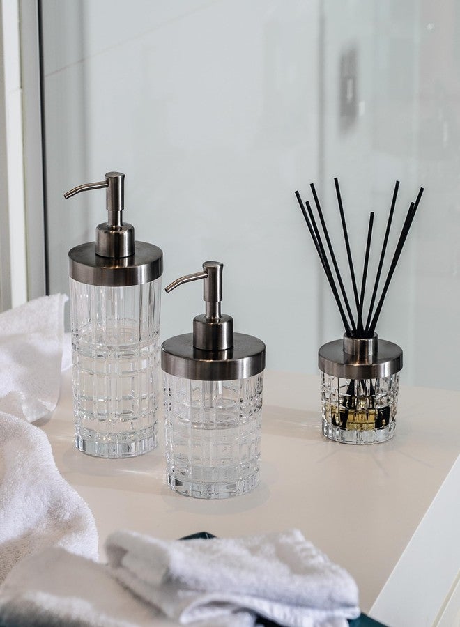 ناختمان موزع صابون سبا من مجموعة ناختمان سكوير | موزع صابون سعة 15 أونصة مع مضخة | مصنوع من زجاج كريستالي شفاف مع مضخة من الفولاذ المقاوم للصدأ | صنع في ألمانيا - Image 3