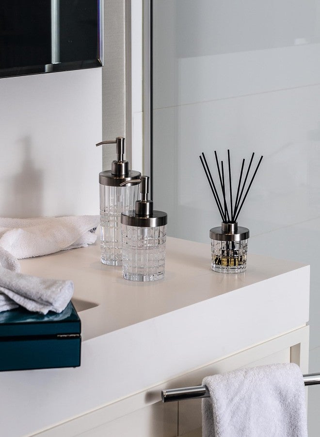 ناختمان موزع صابون سبا من مجموعة ناختمان سكوير | موزع صابون سعة 15 أونصة مع مضخة | مصنوع من زجاج كريستالي شفاف مع مضخة من الفولاذ المقاوم للصدأ | صنع في ألمانيا - Image 2