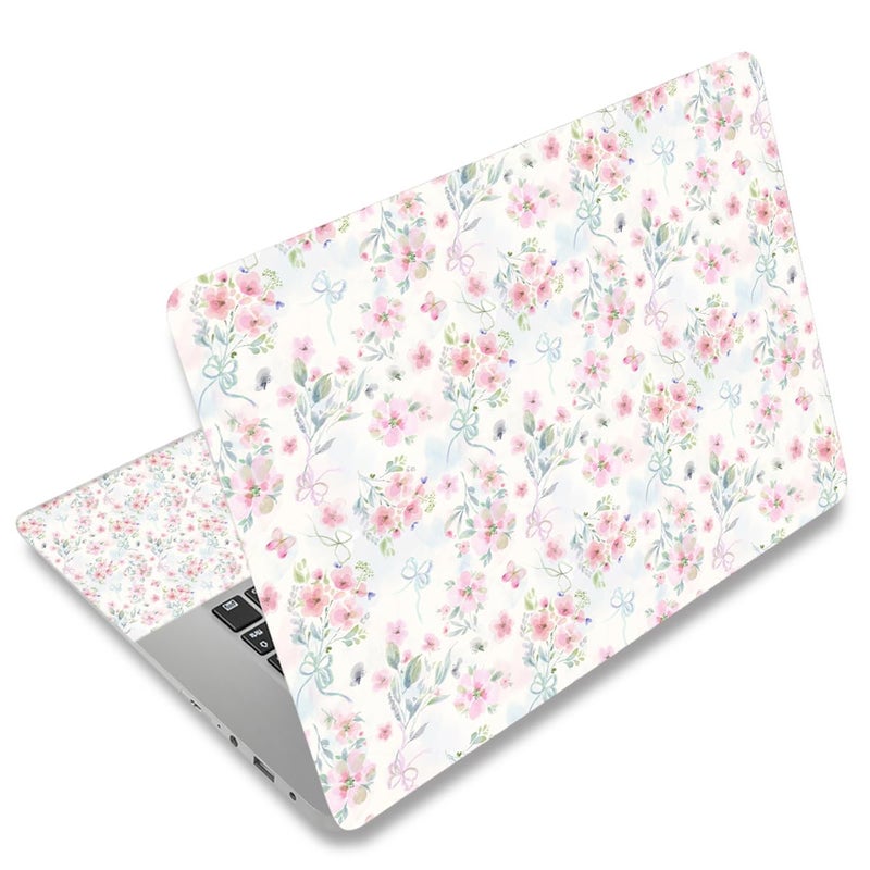 WINTOJO 11.6 13 13.3 14 15 15.6 inches Netbook Laptop Skin Sticker Decal Reusable Protector Cover Case for Laptop Notebook chromebook Pink Flowers W-NEK-48 - Image 1
