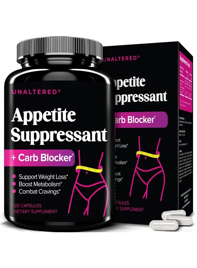 UNALTERED مثبط الشهية للنساء - يساعد في إدارة الرغبات، يعزز الشعور بالشبع، ويدعم فقدان الوزن - مكمل غذائي طبيعي مع الكروم بيكولينات وغلومكانان - 120 كبسولة نباتية - Image 1