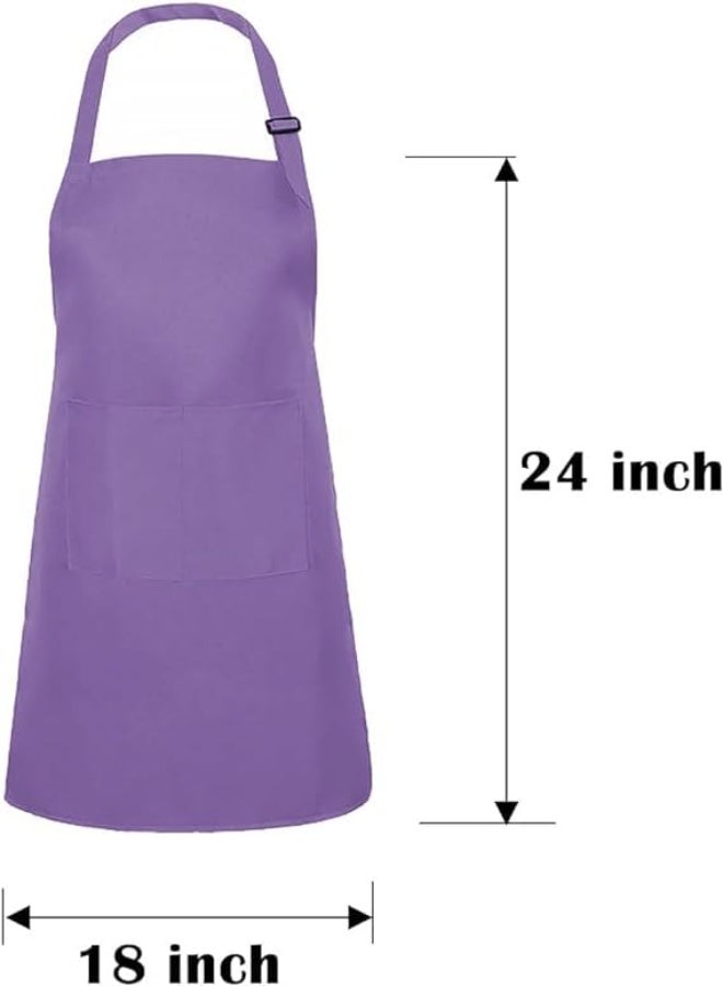 Bluejw 4 Pcs Kids Apron and Chef Hat, Sleeve Outfit Costume, Boys Girls Adjustable Aprons with 2 Pockets, Children Chef Apron Toddler Kitchen Aprons for Cooking Crafting Painting Baking (7-13 Year) - Image 3