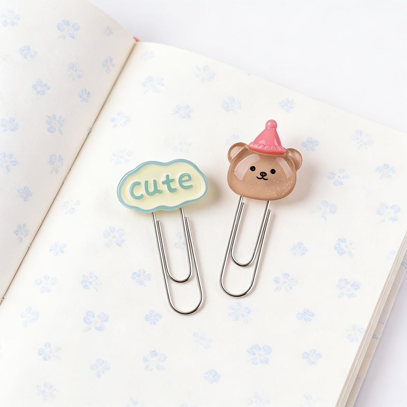 Cute Transparent Animal Bookmarks 8pcs Creative Paper Clips Office Supply Book School Gift - Image 3