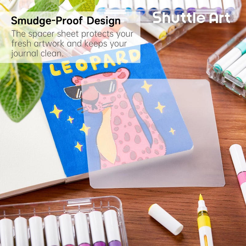 Shuttle Art Acrylic Paint Marker Journal - 30 Sheets 5.51x5.51 Watercolor Journal with 140LB (300 GSM) Watercolor Paper for Acrylic Markers & Watercolor - Image 5