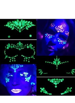 6 Sets Mermaid Face Jewels Rhinestone Face Gems Stick on Halloween Cosplay  Party Festival Crystals Temporary Tattoos