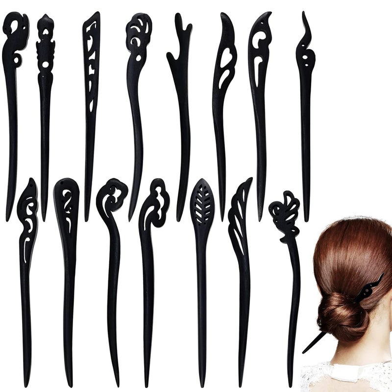 DonLeeving 15 PCS Hair Sticks Chopsticks Chinese Pins for Womens Long Hair  Handmade Chignon Maker Retro Sandalwood Barrettes  Accessories 15 Styles