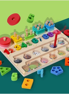 YOMA 3 in 1 Children Learning Kids Educational Wood magnetic maze board games for kids  - Image 1