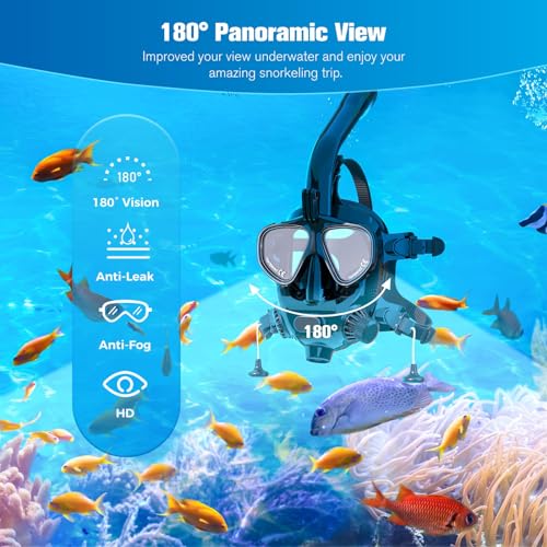 SMACO Full Face Snorkel Mask Adults with Camera Mount,Scuba Diving Mask with Anti-Fog Anti-Leak,Snorkling Mask Kit Compatible with S400/S400 Pro/S700/S700 Max Scuba Diving Tank for Man and Women - Image 5