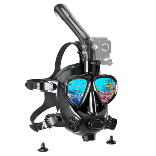 SMACO Full Face Snorkel Mask Adults with Camera Mount,Scuba Diving Mask with Anti-Fog Anti-Leak,Snorkling Mask Kit Compatible with S400/S400 Pro/S700/S700 Max Scuba Diving Tank for Man and Women - Image 1