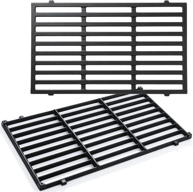 FORYEYC 17.5 Inch 7637 Cooking Grates for Weber Spirit & Spirit II 200 Series Spirit E210 Spirit E220 Spirit S210 S220 with Front Control, Cast Iron Grates Replacement Parts for Weber Spirit 2 Burner E-210 - Image 1