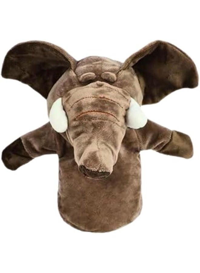 Soft Plush Zoo Animal Hand Puppet with Movable Mouth and Arms for Storytelling, Role Playing, and Preschool Teaching, Educational and Fun Puppet for Friends, Birthday Gift (Elephant) - Image 1