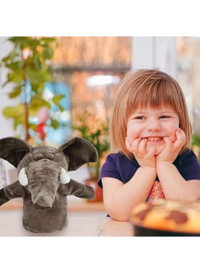 Soft Plush Zoo Animal Hand Puppet with Movable Mouth and Arms for Storytelling, Role Playing, and Preschool Teaching, Educational and Fun Puppet for Friends, Birthday Gift (Elephant) - Image 5