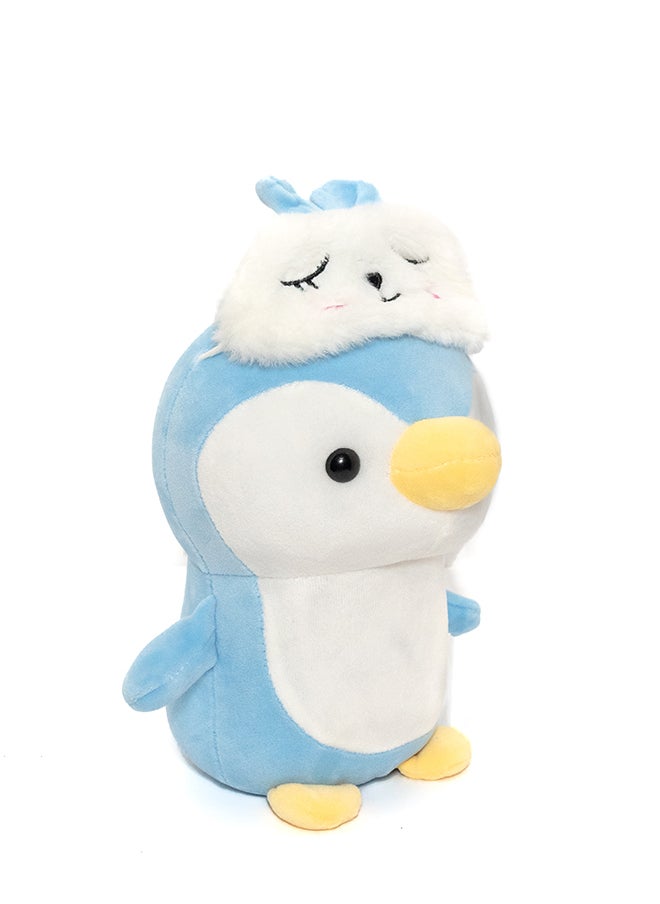 Toto Toys - Classic Plush Penguin With Eye Mask - Sky Blue Color Size 23 cm - Image 1