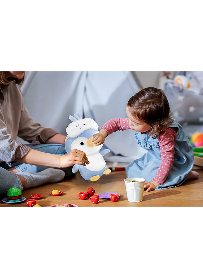 Toto Toys - Classic Plush Penguin With Eye Mask - Sky Blue Color Size 23 cm - Image 1