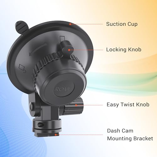 ROVE Suction Cup Mount for R2-4K, R2-4K PRO and R2-4K Dual Dash Camera Models - Image 4