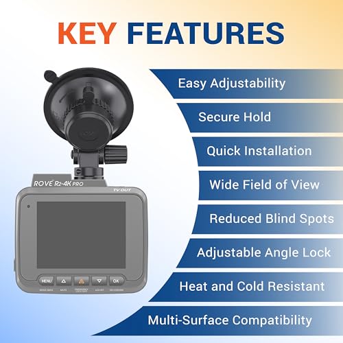 ROVE Suction Cup Mount for R2-4K, R2-4K PRO and R2-4K Dual Dash Camera Models - Image 3