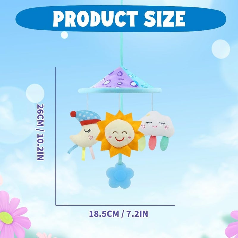 Caterbee Baby Pram Mobile Toys, Baby Car seat toy with soft hanging Rattle for car roof handle toys 0 Months up (Sky) - Image 4