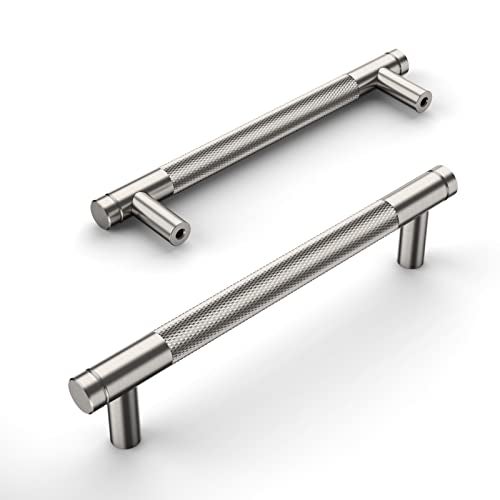 Amerdeco 10 Pack Brushed Satin Nickel Knurled Cabinet Pulls 5 Inch Center to Center Kitchen Cabinet Handles for Drawer Dresser, Cupboard and Wardrobe ZH0031 - Image 2