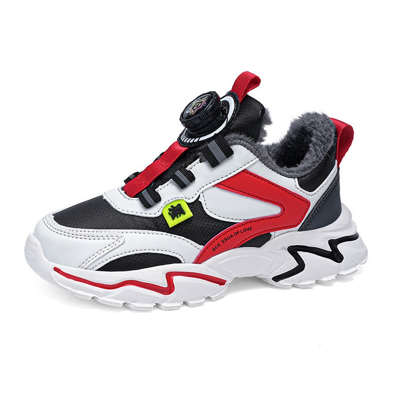 Boys' Shoes 2024 Winter New Kidsren'S Leather Non-Slip Sports Shoes Boys Students Soft Sole Dad Shoes - Image 1