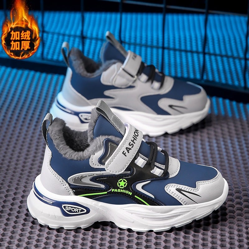 Boys' Shoes 2024 Winter New Kidsren'S Leather Non-Slip Sports Shoes Boys Students Soft Sole Dad Shoes - Image 5