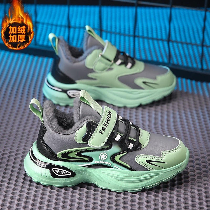 Boys' Shoes 2024 Winter New Kidsren'S Leather Non-Slip Sports Shoes Boys Students Soft Sole Dad Shoes - Image 4