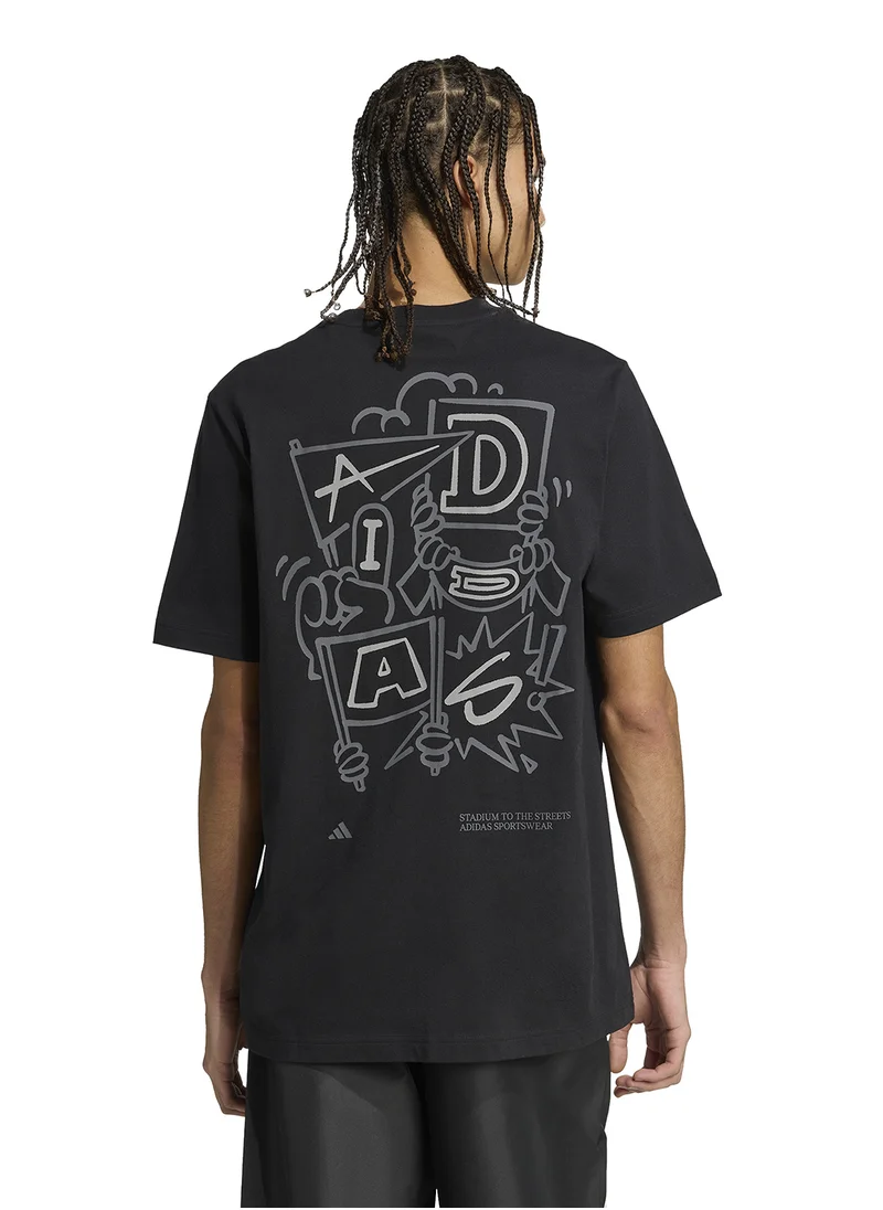 اديداس Stadium Crowd Loose Graphic T-Shirt