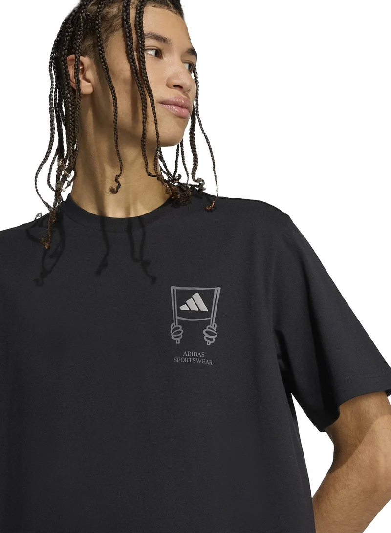 Adidas Stadium Crowd Loose Graphic T-Shirt