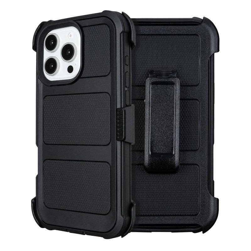 Saiboro for iPhone 16 Pro Max Case with Belt Clip Holster,for iPhone Pro Max 16 Case with Stand,Heavy Duty Rugged,2 Layers of Sturdy,Anti-Drop,for Protective Phone Case iPhone 16 Pro Max Cases Black - Image 1