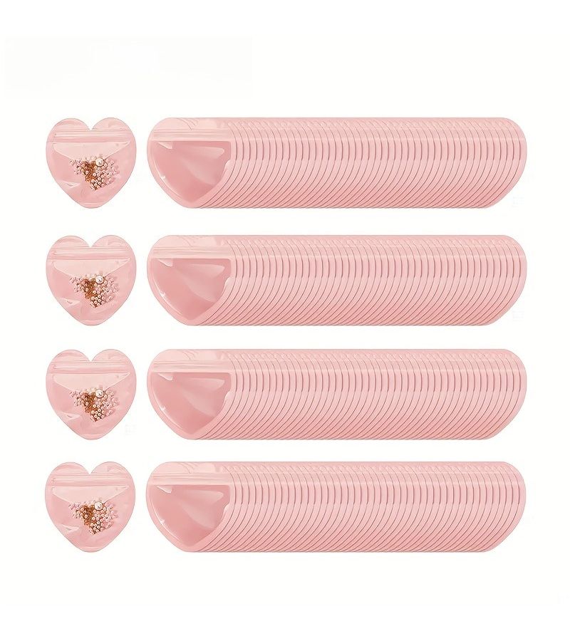 60pcs Pink Heart Jewelry Bags with Cutouts Elegant Pastel Pink Jewelry Storage Boxes with Lid Top Secure Closure for Necklaces Earrings Bracelets Ideal Gift Wrapping for Weddings Birthdays Valentine Day Christmas - Image 3