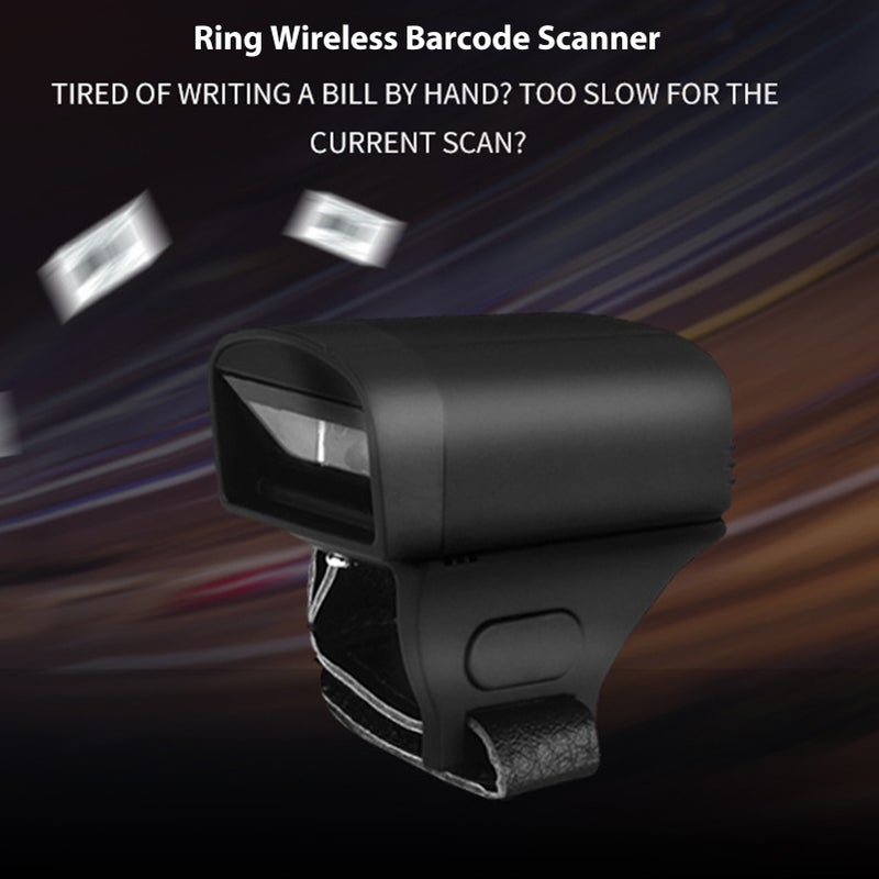 1D 2D Ring Barcode Scanner 2.4G Wireless Bluetooth CCD Red LED Finger Barcode Scanning Tool Built in Battery - Image 4
