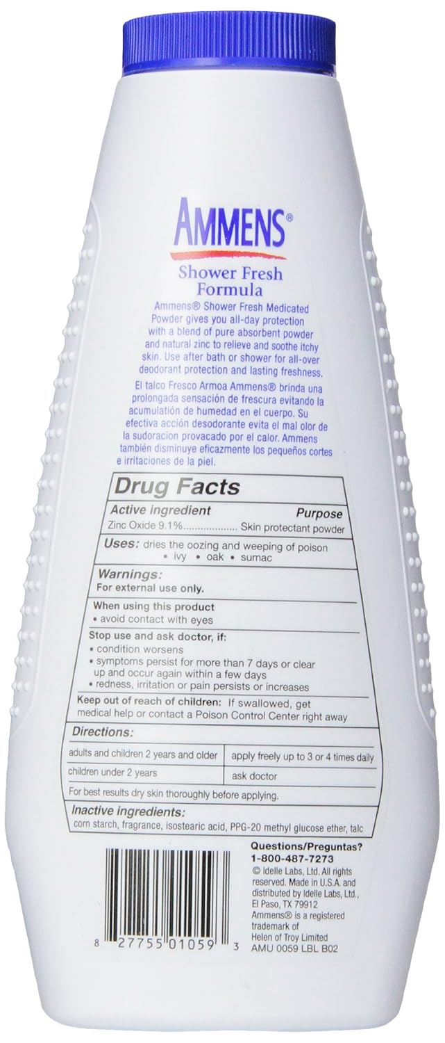 Ammens Ammens Medicated Powder Shower Fresh 11 oz Pack of 4